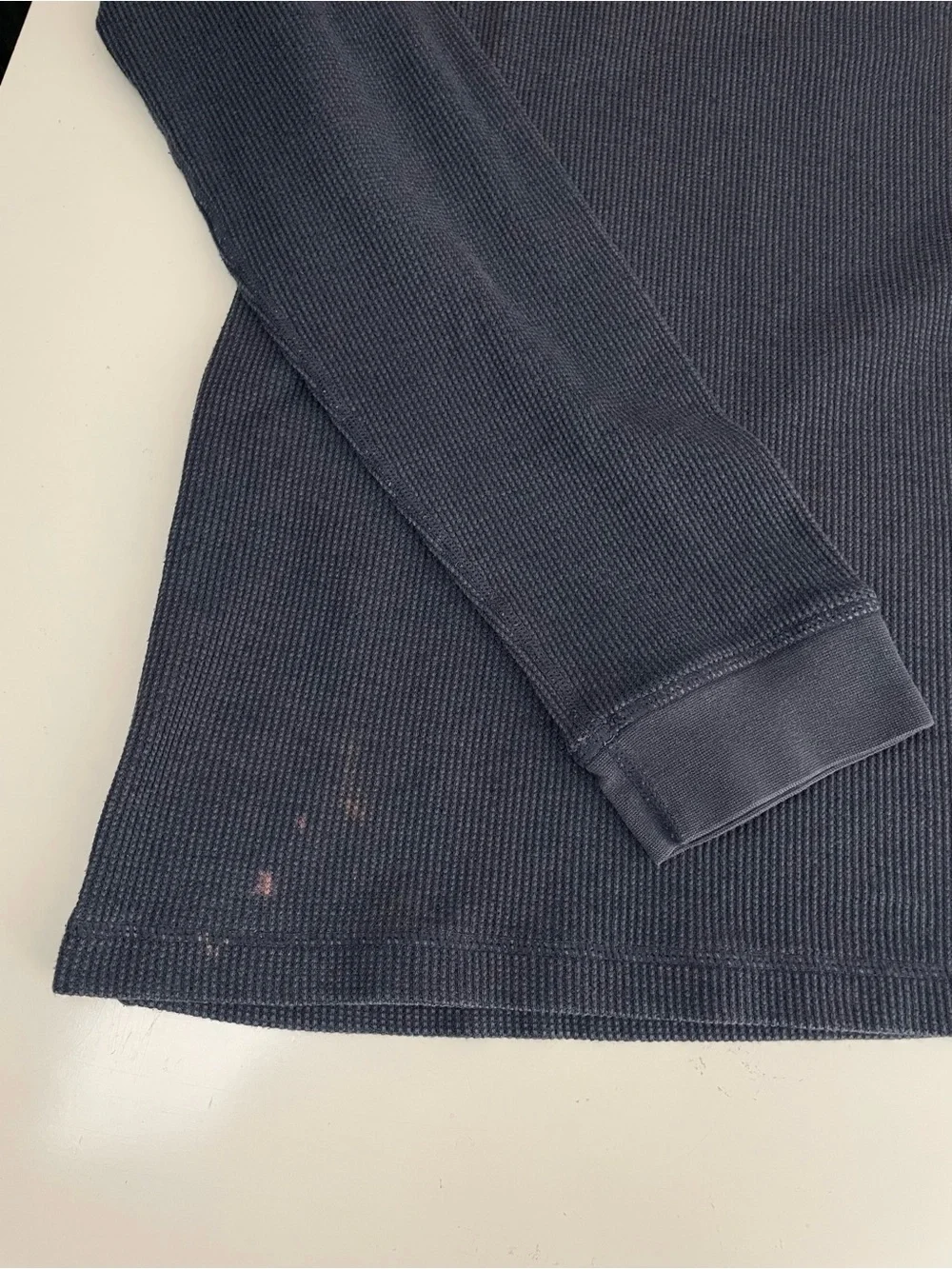 Vuori Men's Waffle Crew Long Sleeve  Navy Large